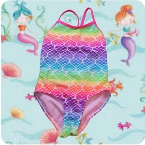 Wonder Nation Colorful Hearts Girl's Swimsuit